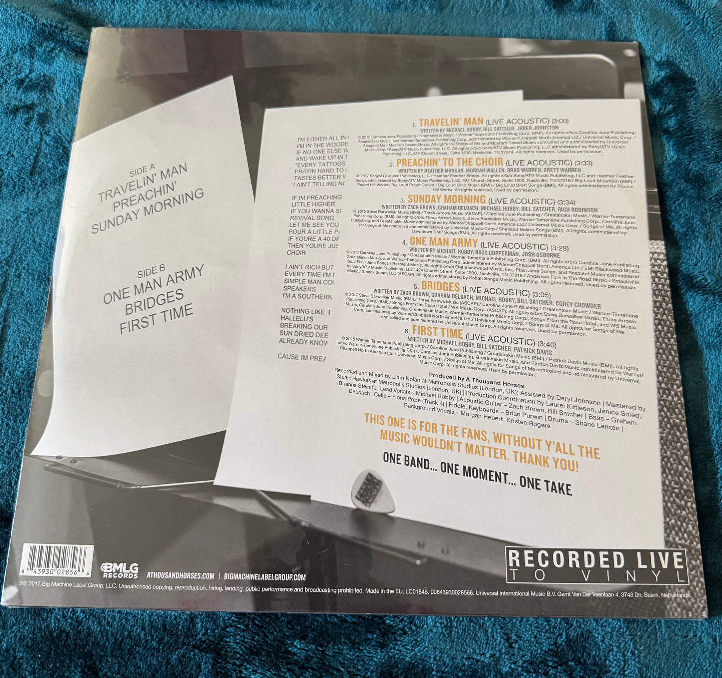 A Thousand Horses - Live From London Metropolis Studios 2017 EX/EX still in Shrink Wrap